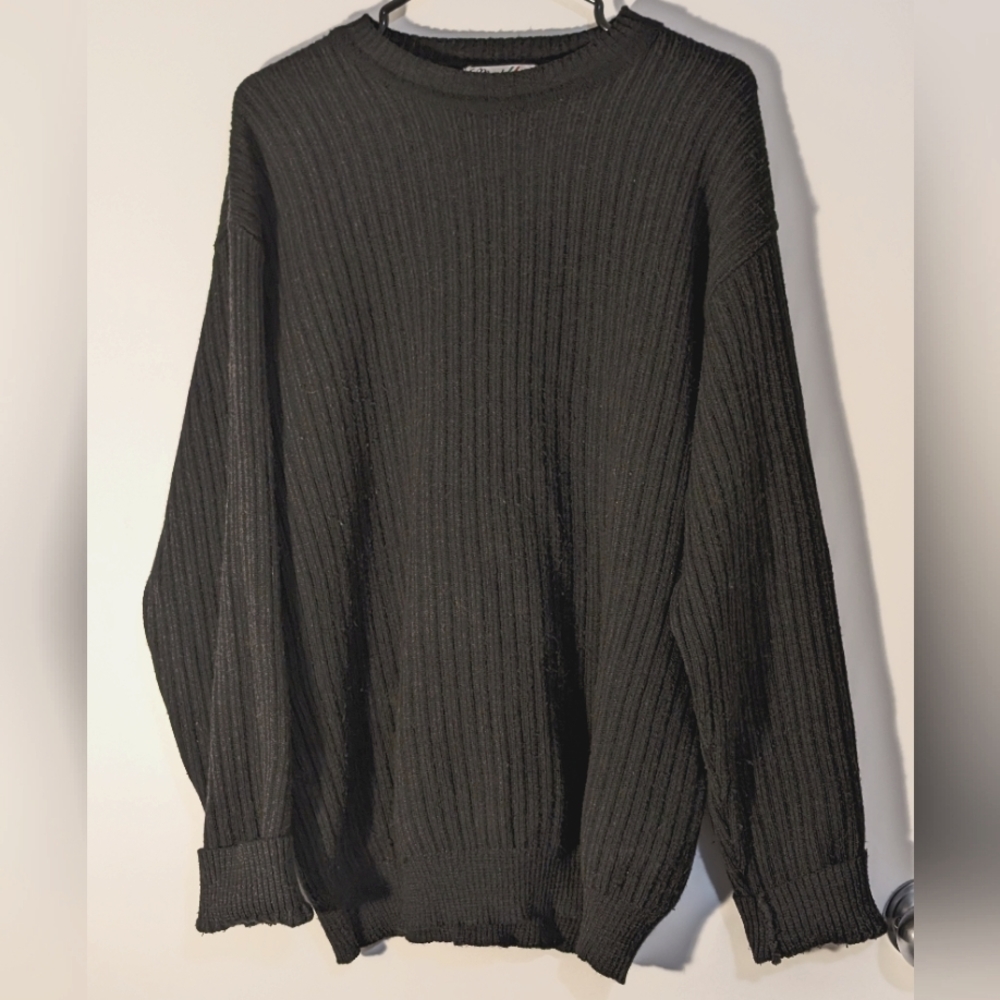 Vintage charcoal Merino blend crew L/XL